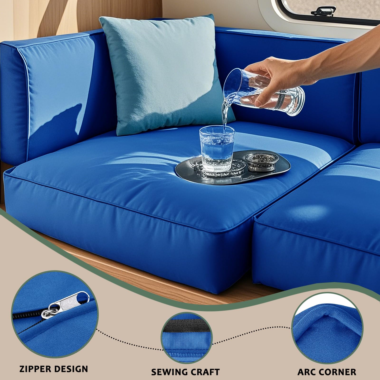 Amazon.com: UNBBRRL Waterproof RV Dinette Cushion Covers with